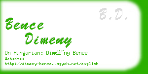 bence dimeny business card